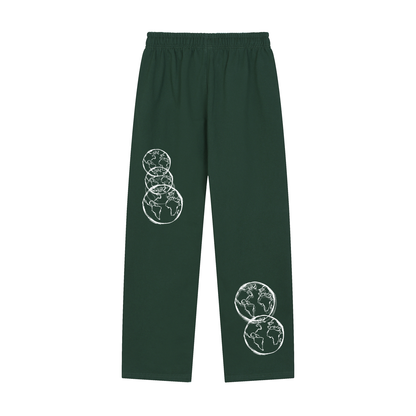 Solid Color Straight-Leg Sweatpants