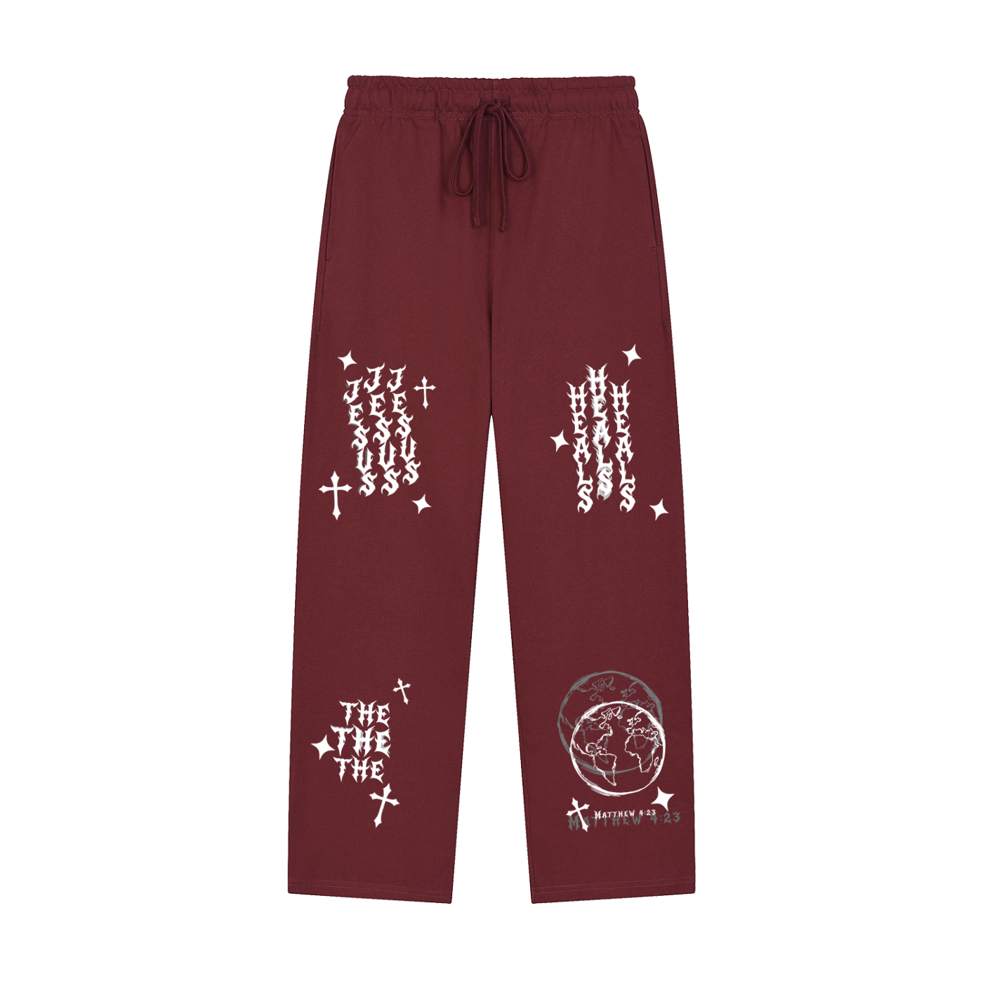 Solid Color Straight-Leg Sweatpants