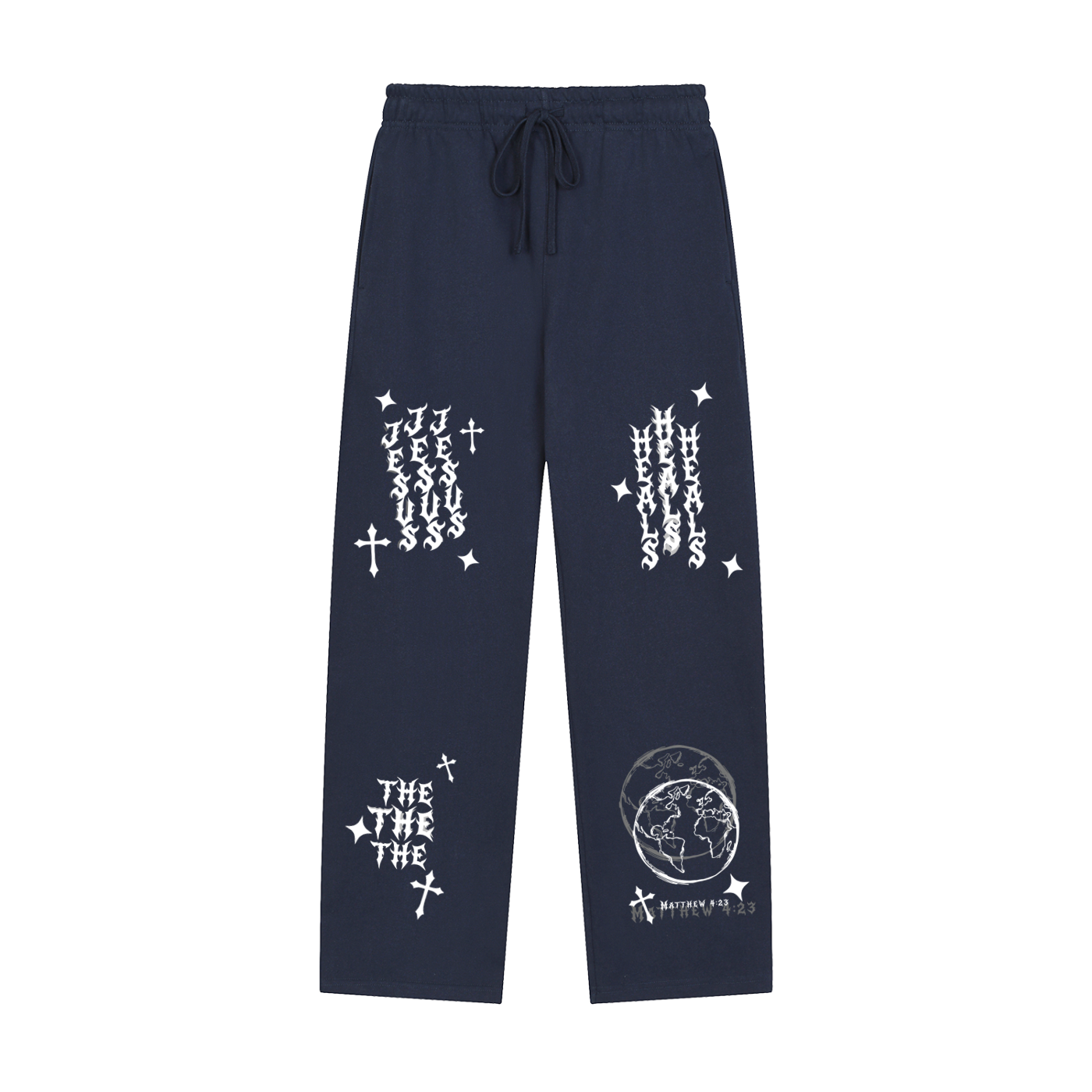 Solid Color Straight-Leg Sweatpants