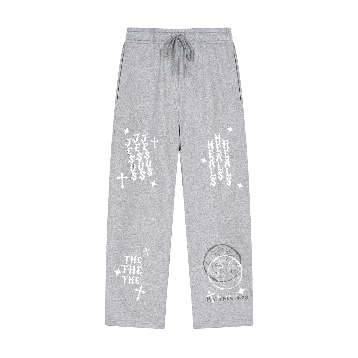 Solid Color Straight-Leg Sweatpants
