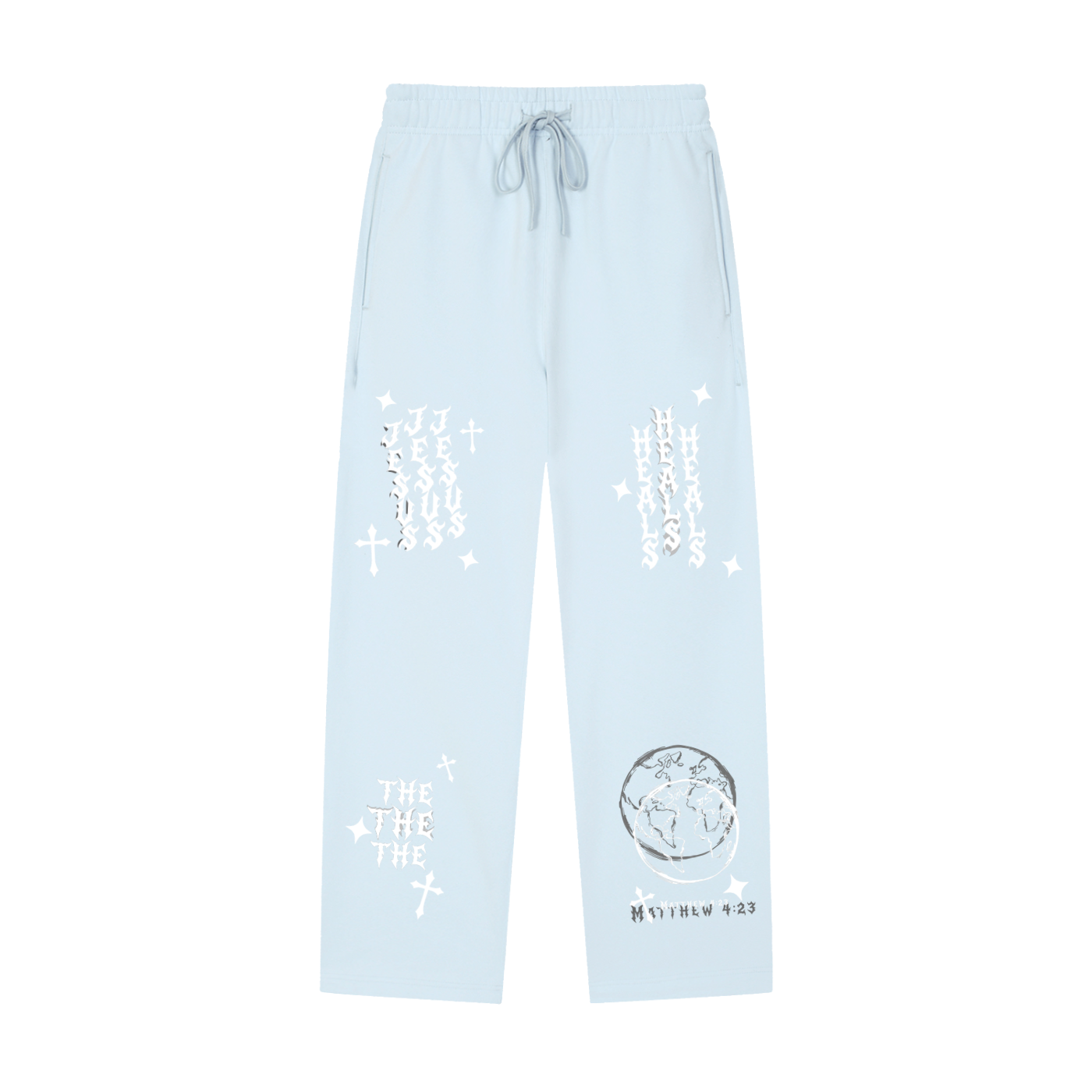 Solid Color Straight-Leg Sweatpants