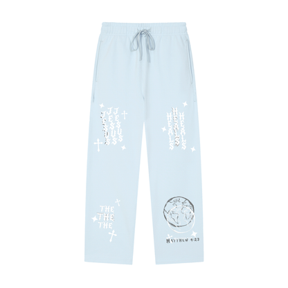 Solid Color Straight-Leg Sweatpants