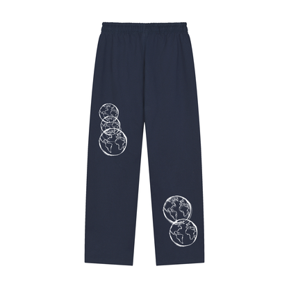Solid Color Straight-Leg Sweatpants