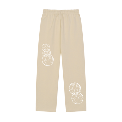 Solid Color Straight-Leg Sweatpants