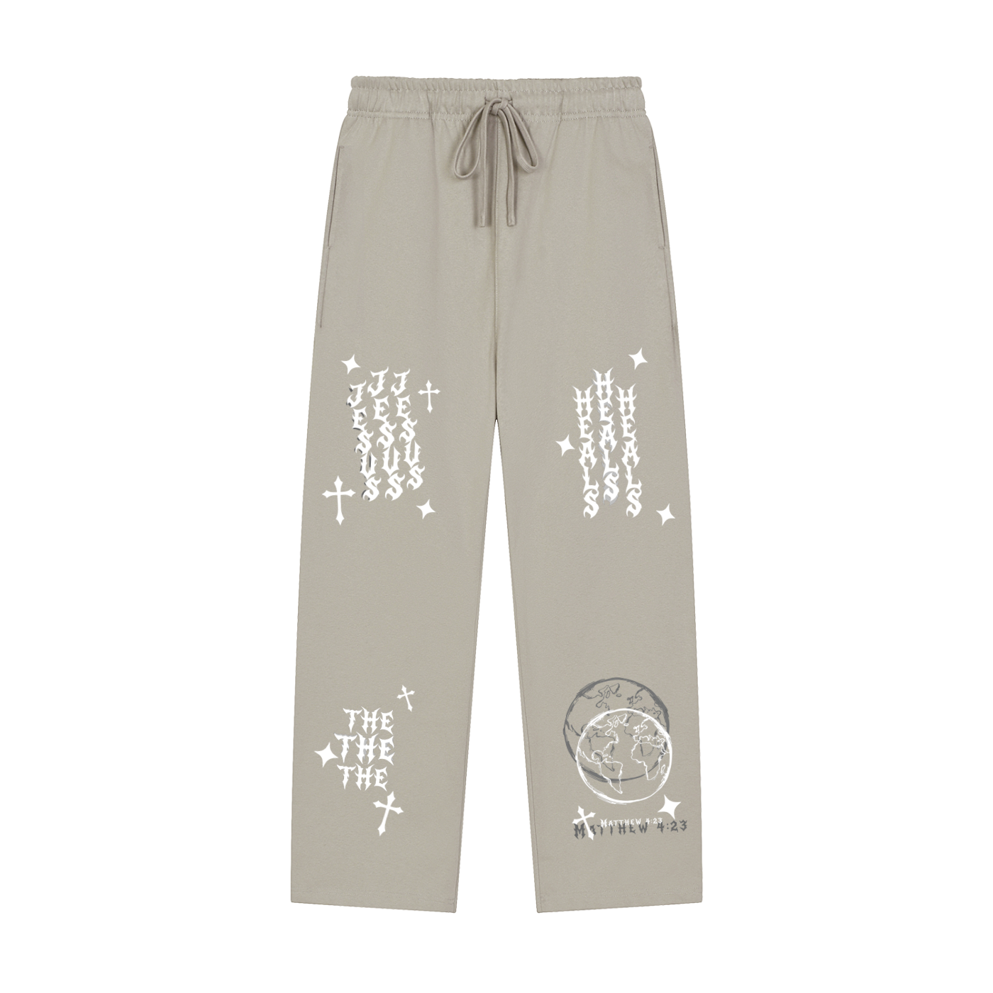 Solid Color Straight-Leg Sweatpants