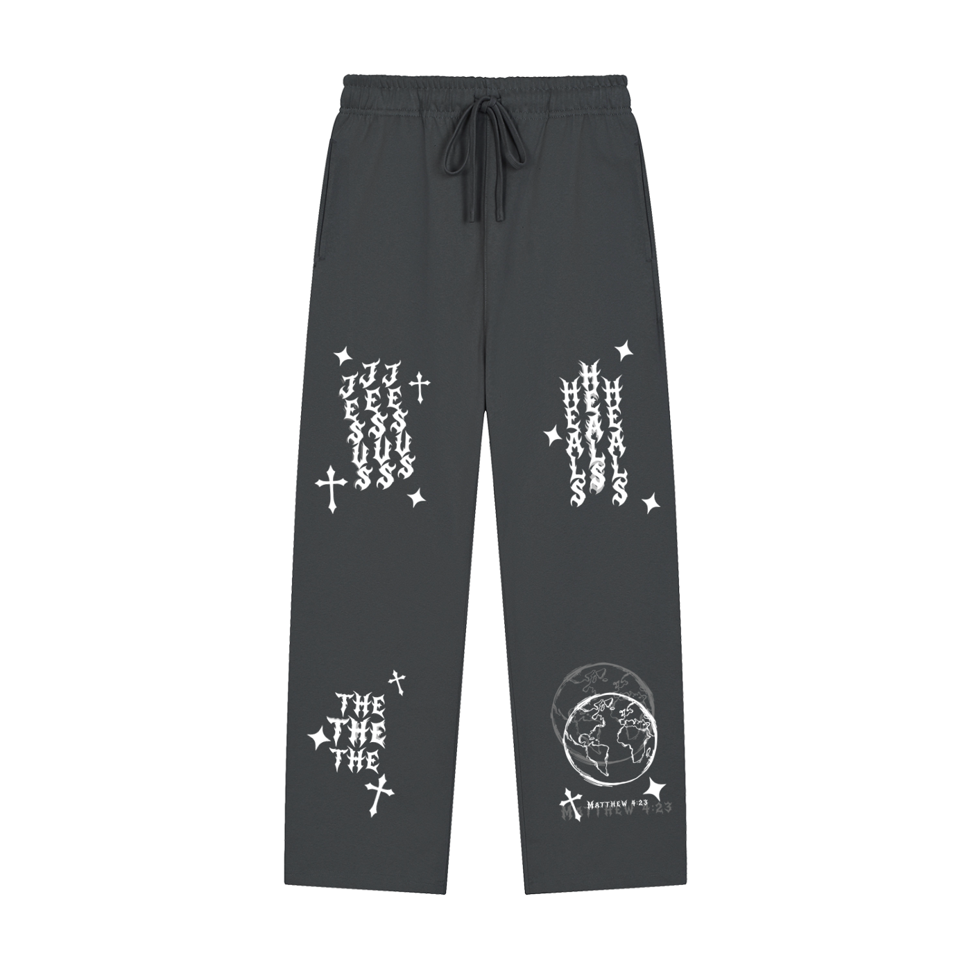Solid Color Straight-Leg Sweatpants