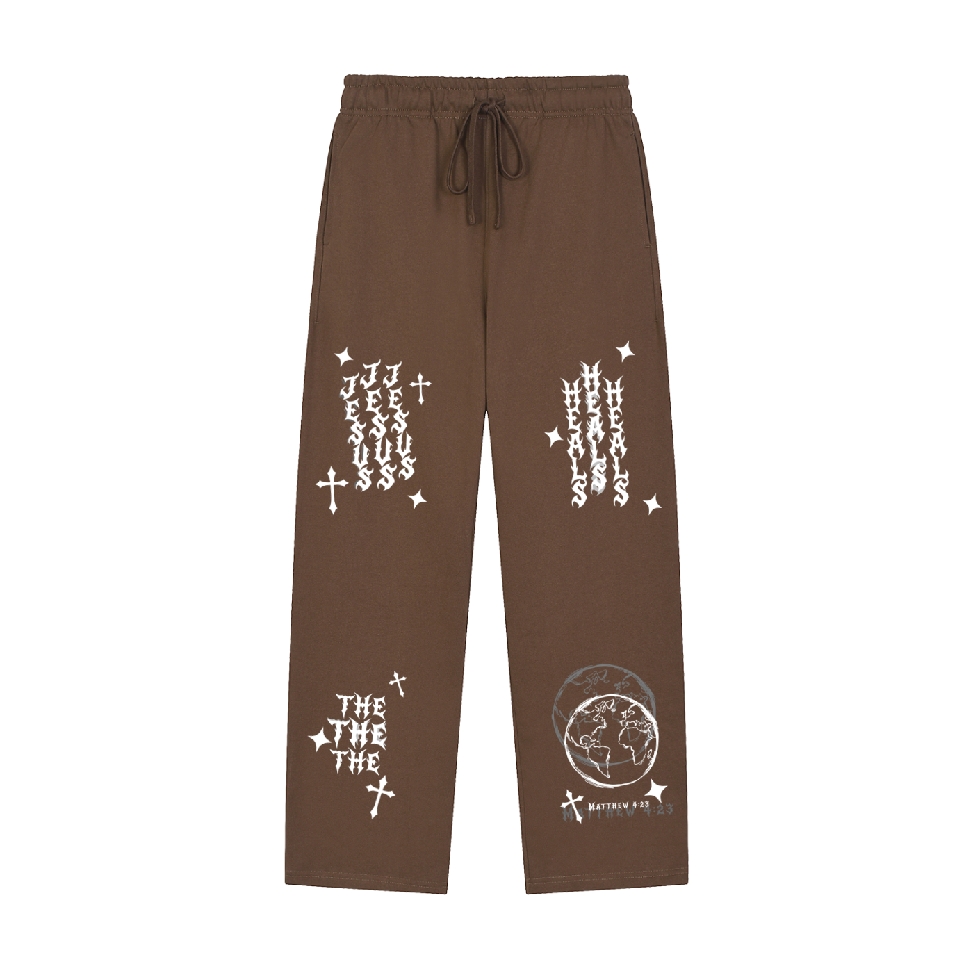 Solid Color Straight-Leg Sweatpants