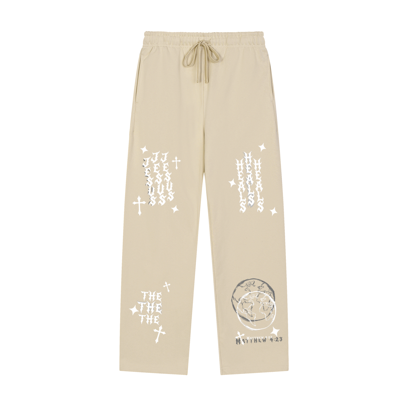 Solid Color Straight-Leg Sweatpants