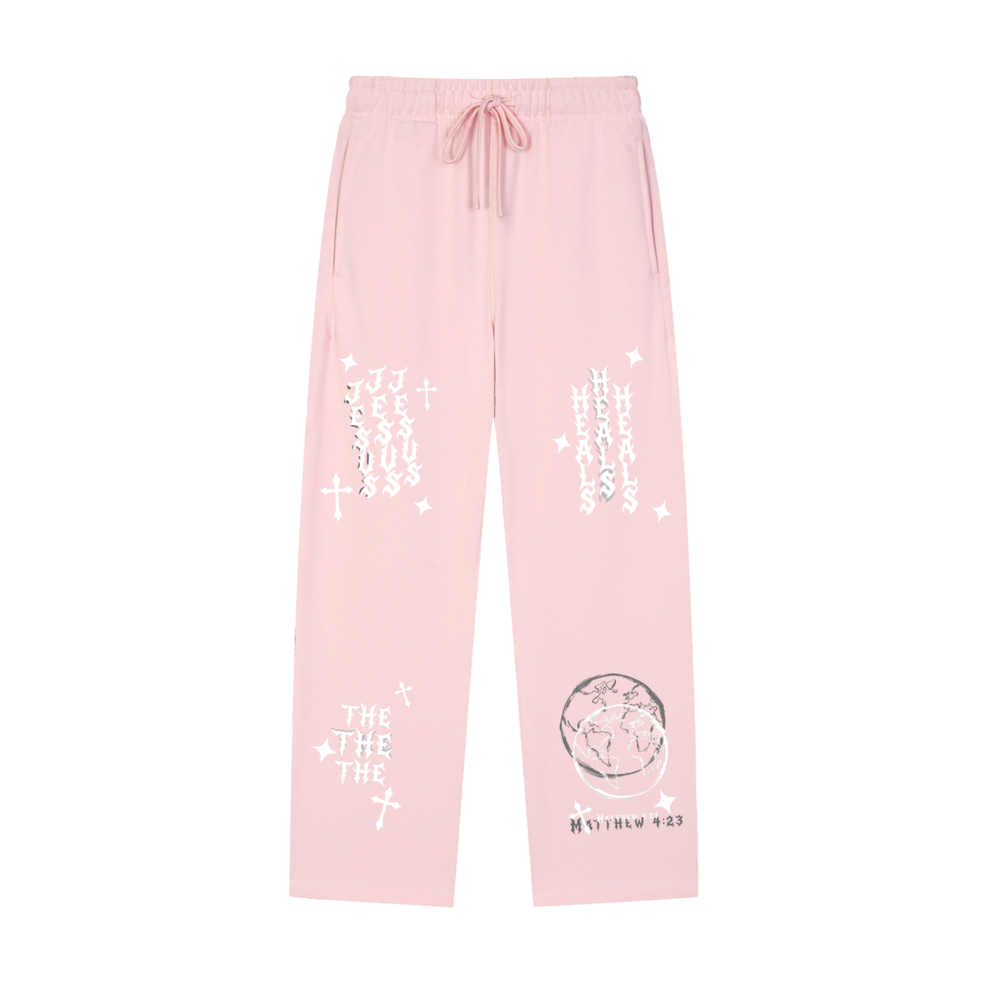 Solid Color Straight-Leg Sweatpants