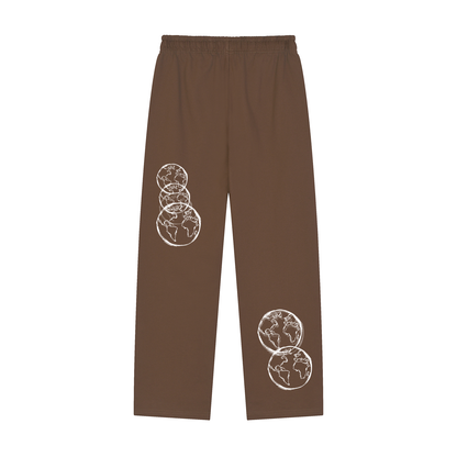 Solid Color Straight-Leg Sweatpants