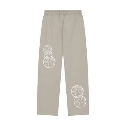Solid Color Straight-Leg Sweatpants