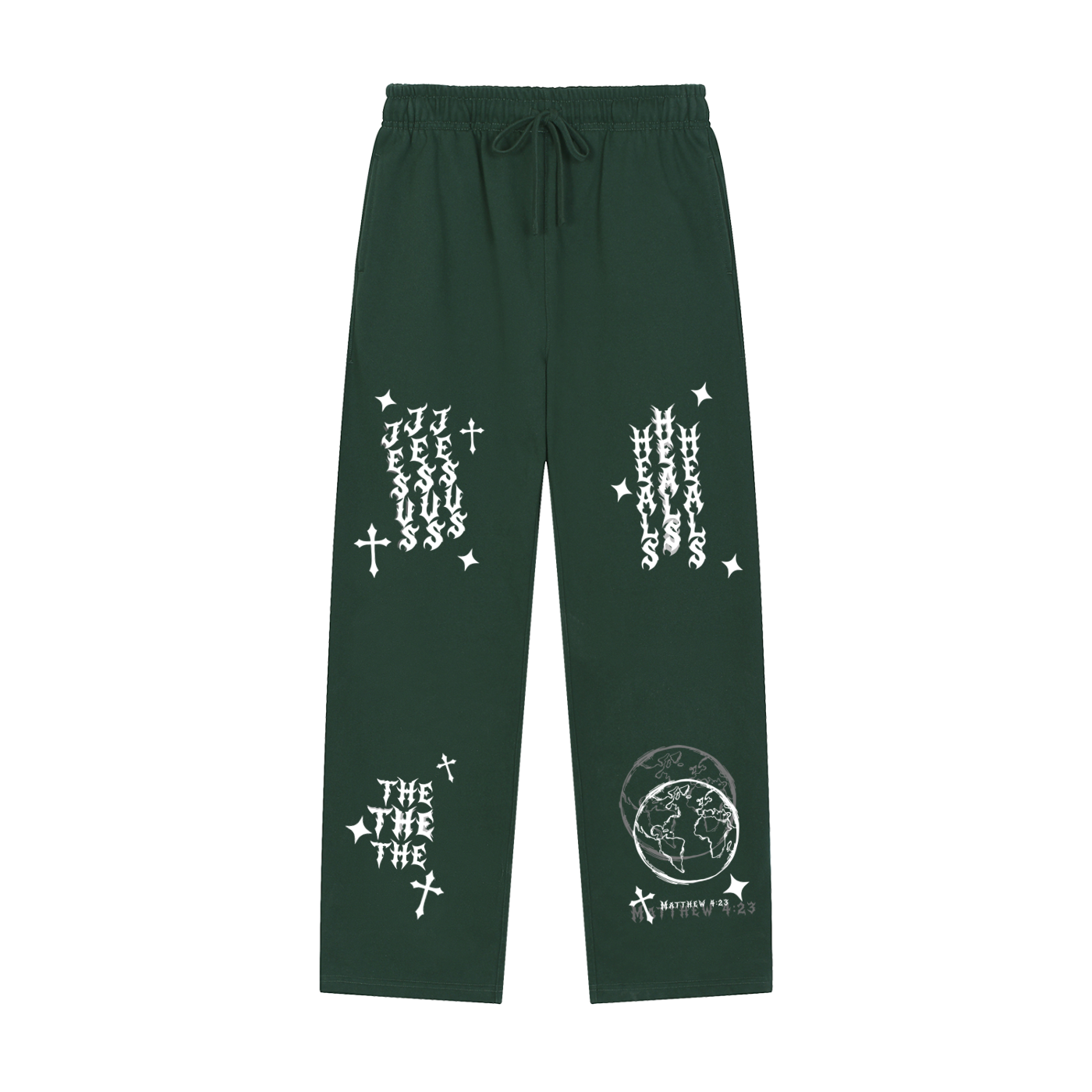 Solid Color Straight-Leg Sweatpants