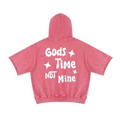 “Gods time not mine” Short Sleeve Hoodie