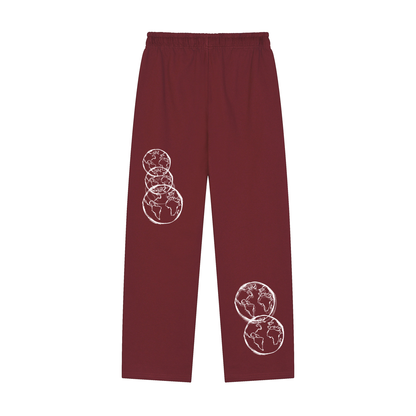 Solid Color Straight-Leg Sweatpants